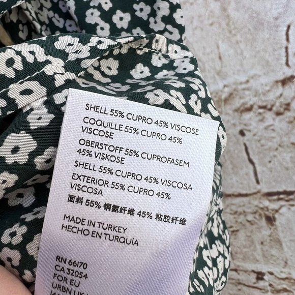 FREE People Kinsley Floral Wrap Dress Size 4 Green Western Country Boho Puff - Picture 9 of 10